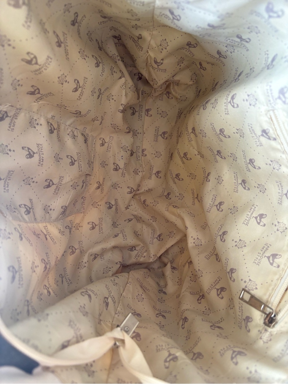 Farmhouse is My Style Blooms Zippered Tote Bag Preloved- flaw - Picture 7 of 8